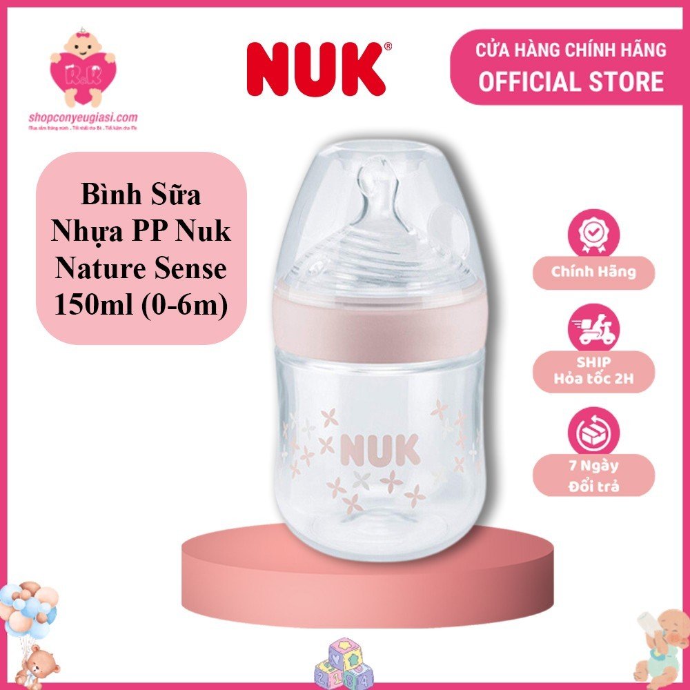 Bình Sữa Nuk Nature Sense 150ml Núm Ti Silicone