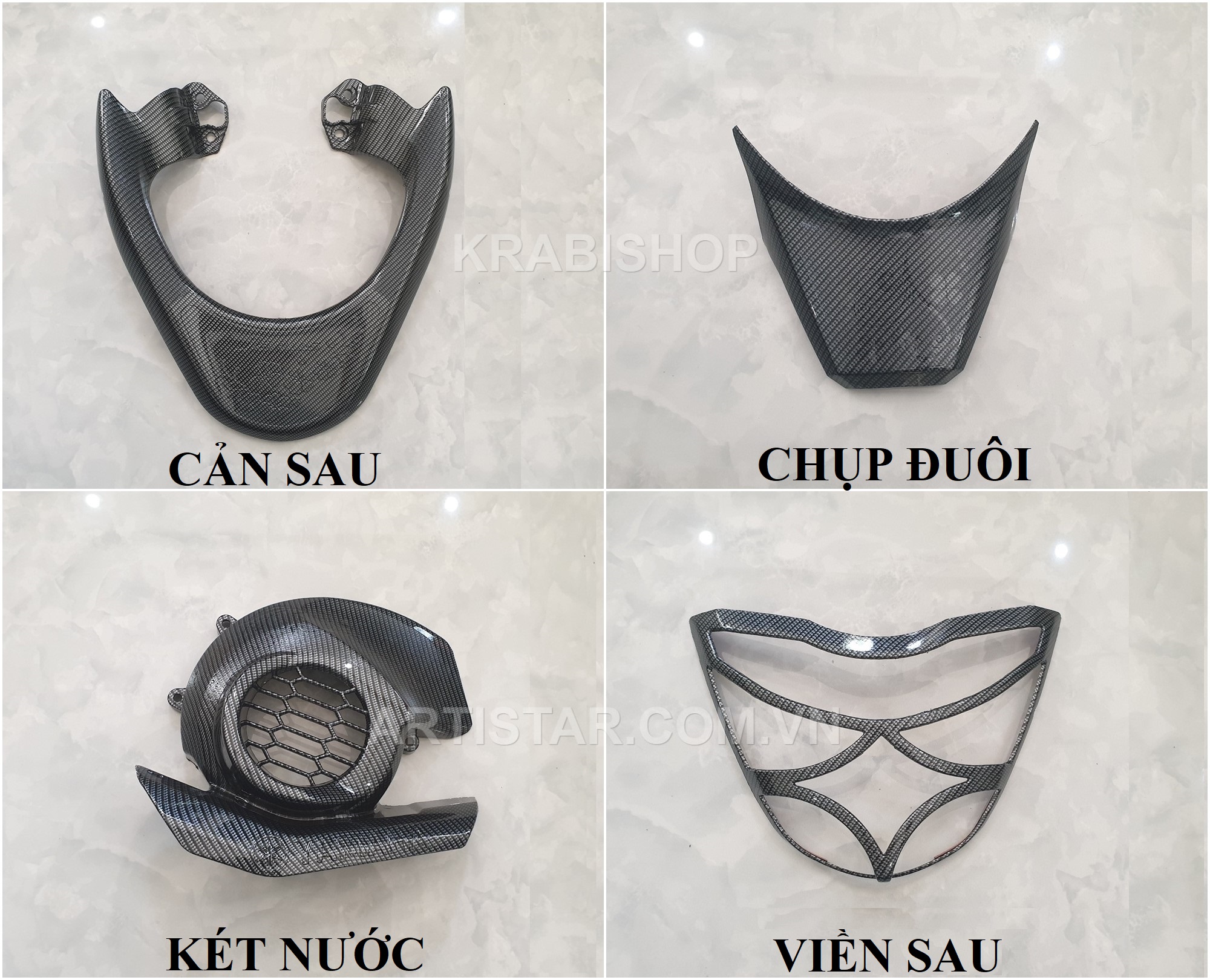 Ốp trang trí xe Janus 2022-2024 carbon Artistar