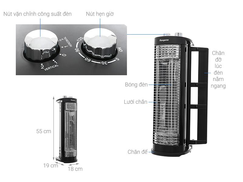Đèn sưởi carbon Kangaroo KG1028C