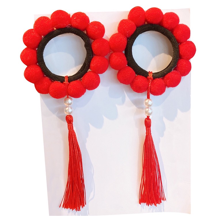 Set 2 cột tóc bông nhiều màu độc lạ cho bé- Cột tóc hai bên dễ thương cực xinh