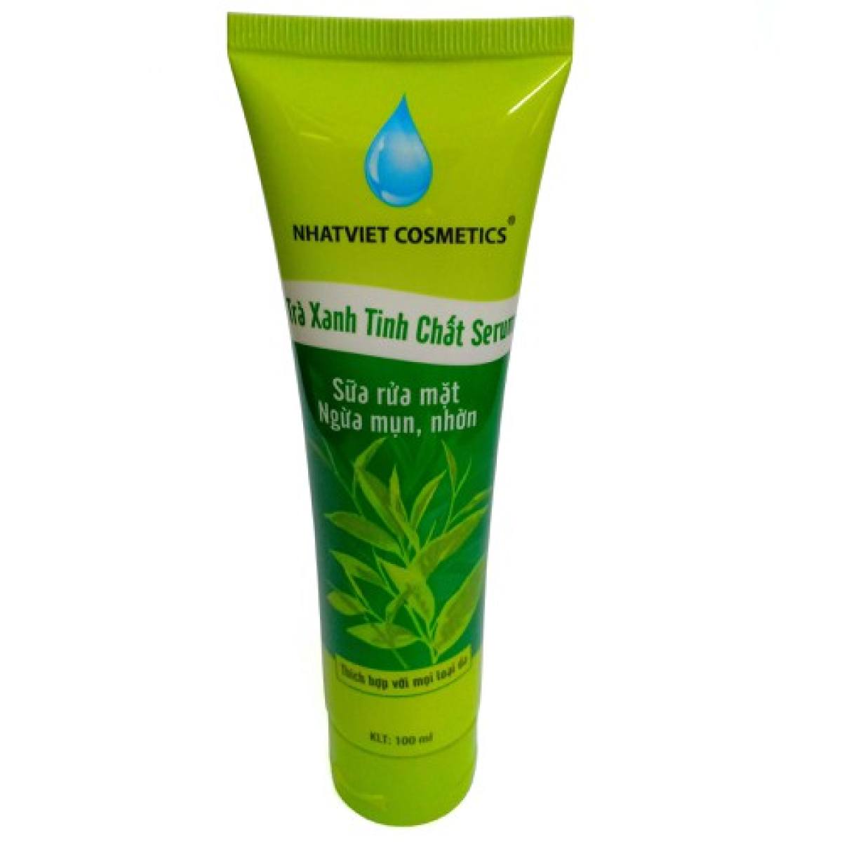 [HCM]Sữa rửa mặt - Ngừa mụn nhờn Trà xanh tinh chất Serum Nhật Việt Cosmetics 100ml (Xanh Trắng)