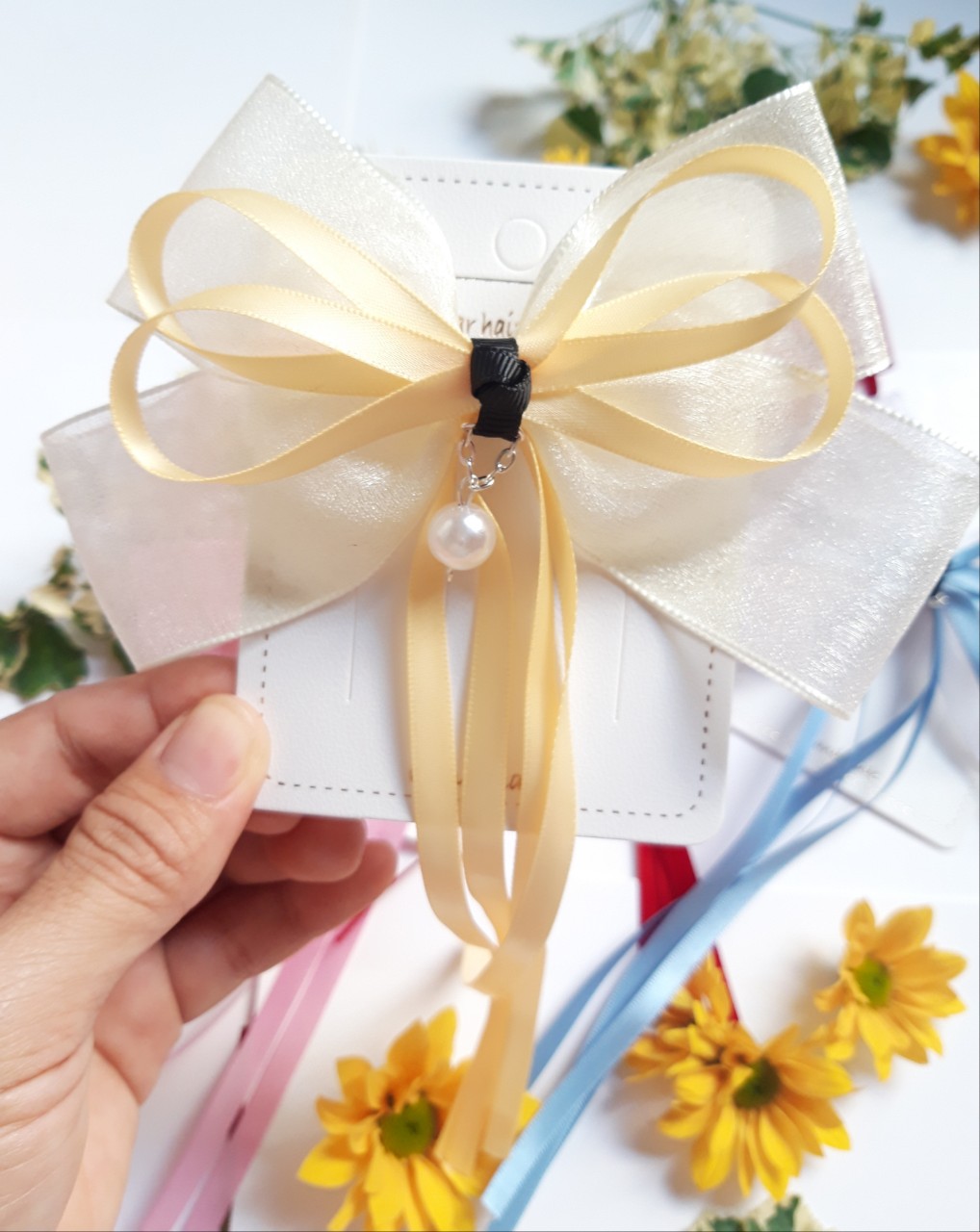 Kẹp Tóc/ Cột Tóc Nơ Tiểu Thư Siêu Xinh.