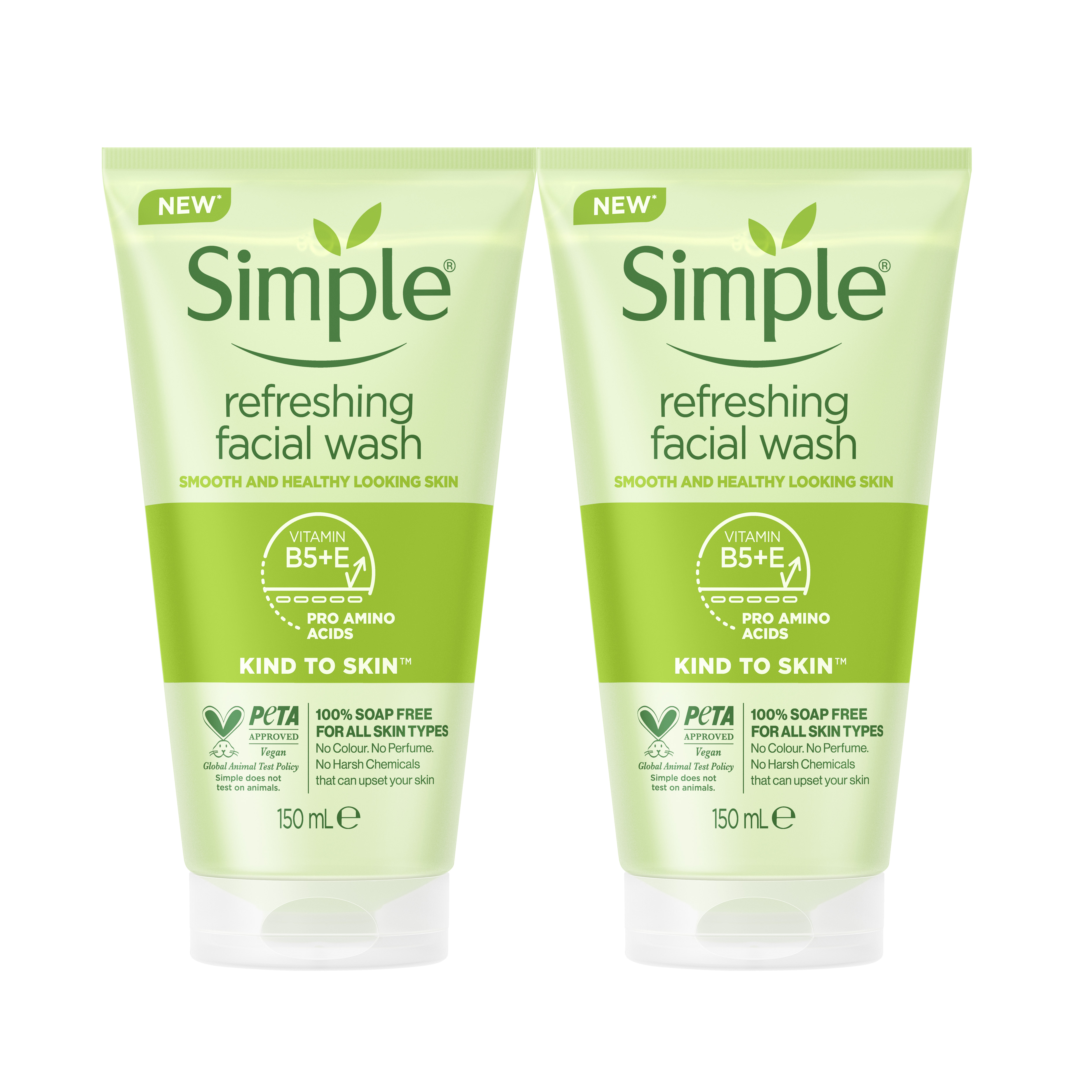 Combo 2 Sữa rửa mặt Simple lành tính sạch thoáng - cho da nhạy cảm 150ml/chai