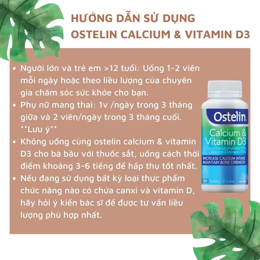 Viên uống cho bà bầu Ostelin Calcium & Vitamin D3 của Úc - Lọ 130 viên
