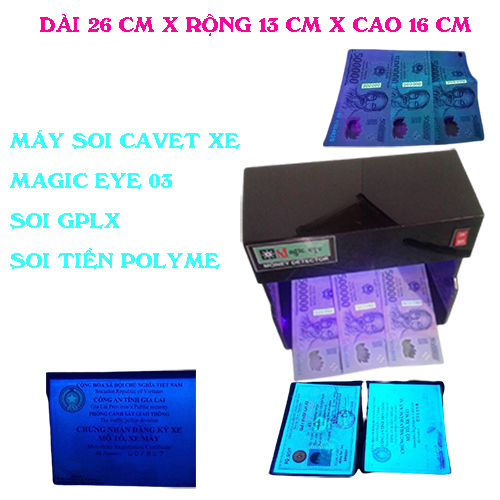 Máy soi cavet xe Magic eye 03 - Chuyên dùng cho tiệm cầm đồ , ngân hàng , vay tài chính ( dùng 01 bóng đèn đôi hình chữ U công suất 11W)