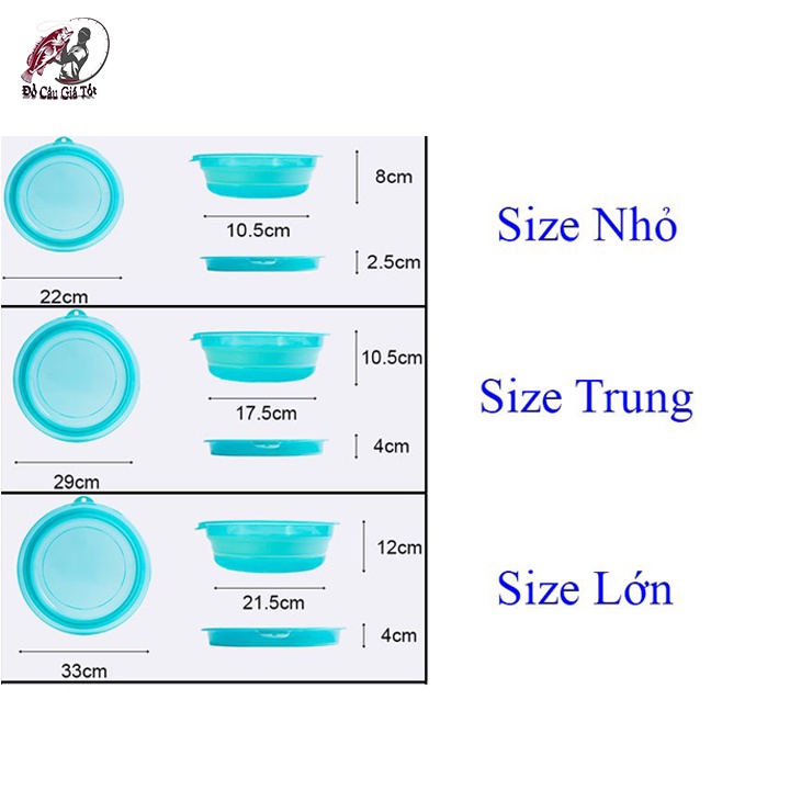 [Chất Lượng] Thau Trộn Mồi Silicon Có Thể Thu Gọn, Chậu Trộn Mồi