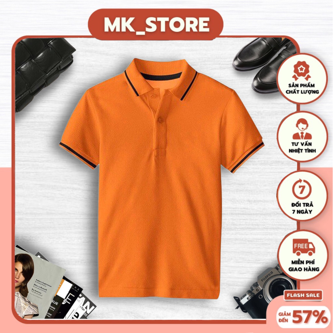 Áo thun Polo Phối Sọc Áo đồng phục  thời trang  Áo Thun Trụ Cá Sấu Mè áo thun phối viền thoáng mát giá tận xưởng