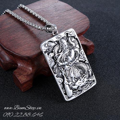 [HCM]Mặt dây chuyền inox thẻ bài Quan Công