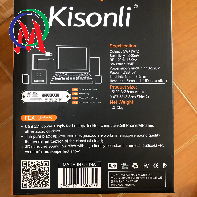 [HCM]Loa Kisonli Bluetooth 2.1 TM-6000U