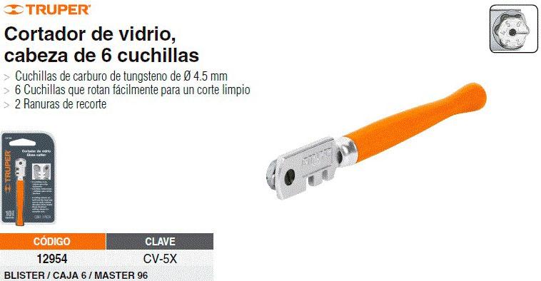 Dao cắt kính (kiếng) 6 lưỡi Truper 12954 (CV-5X)