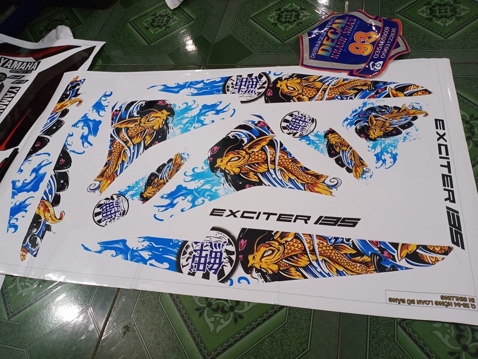 Tem rời dán xe ex 135 ko bay  màu