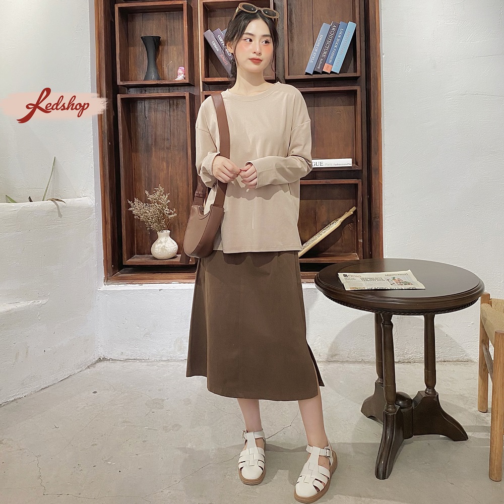 Áo thun nữ Basic dài tay mềm mịn phong cách Hàn Quốc Red Shop 28020