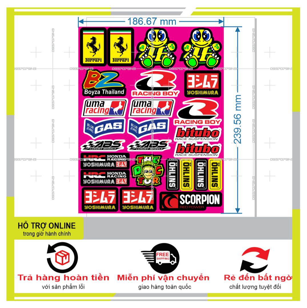 HCM-BIDECAL- LOGO STICKER DÁN XE MÁY M72