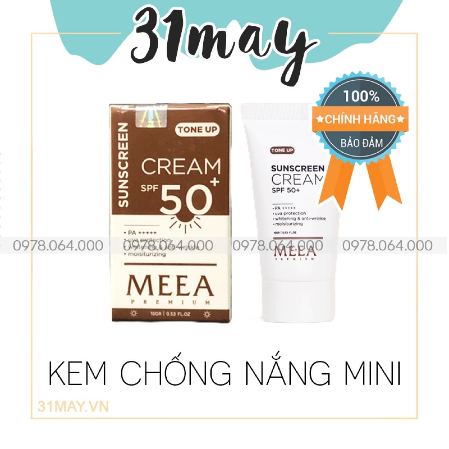 Kem Chống Nắng MeeA Organic Cream SPF 50+ Chính Hãng 15gr