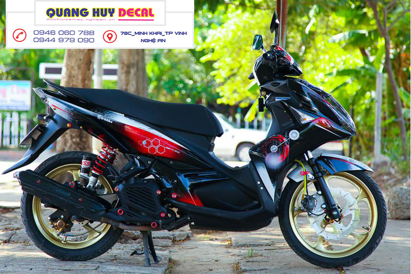 Tem trùm Nouvo đen đỏ - Độ dán team trùm decal xe máy Nouvo đen đỏ - Team trùm decal xe máy Nouvo rẻ đẹp và chất