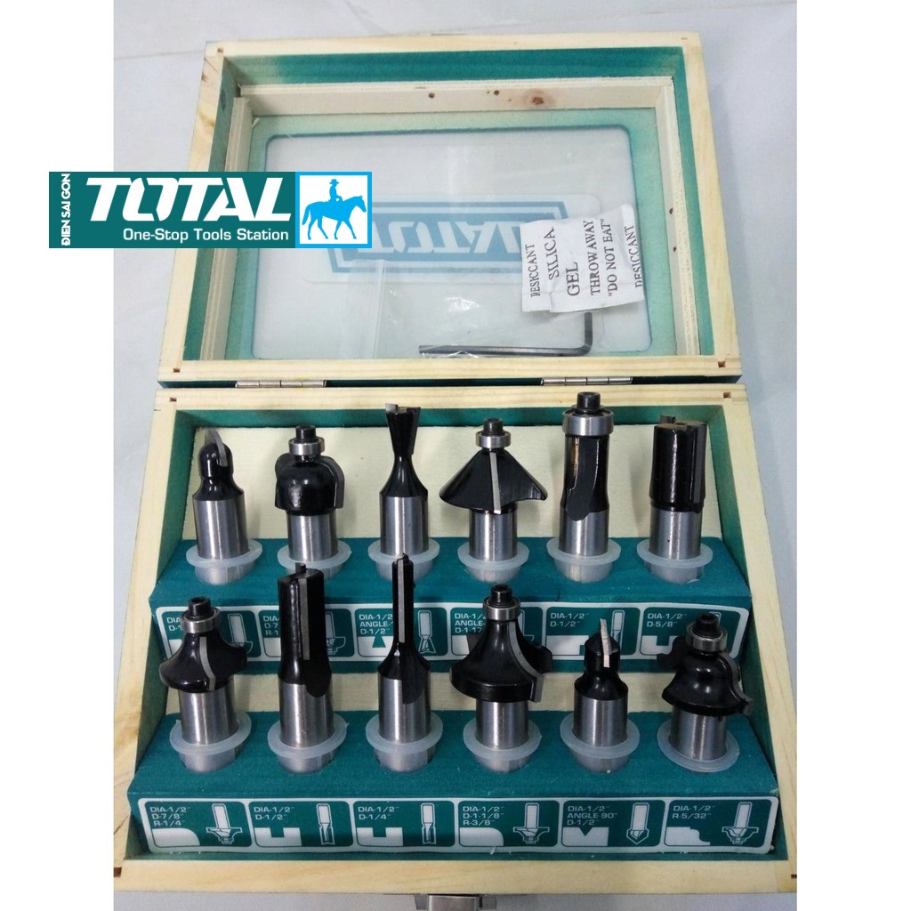 Bộ 12 mũi phay gỗ 6mm INGCO AKRT12141