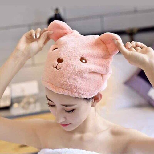 Khăn mũ tắm trùm đầu làm khô tóc