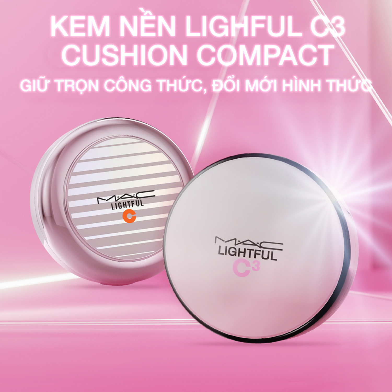 MAC Lightful C³  Quick Finish Cushion Compact SPF 50 / PA++++ with Light-Diffusing Complex, 12g