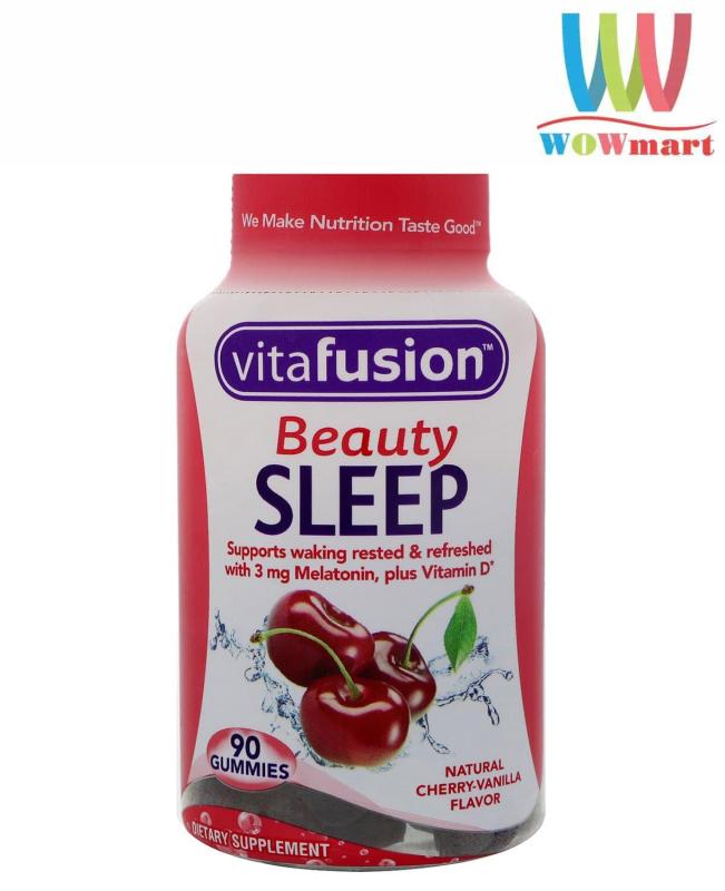 Kẹo dẻo hỗ trợ giấc ngủ ngon Vitafusion Beauty Sleep vị Cherry Vanilla 90 viên nhập khẩu