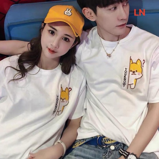 Áo đôi mèo vàng và xám đẹp