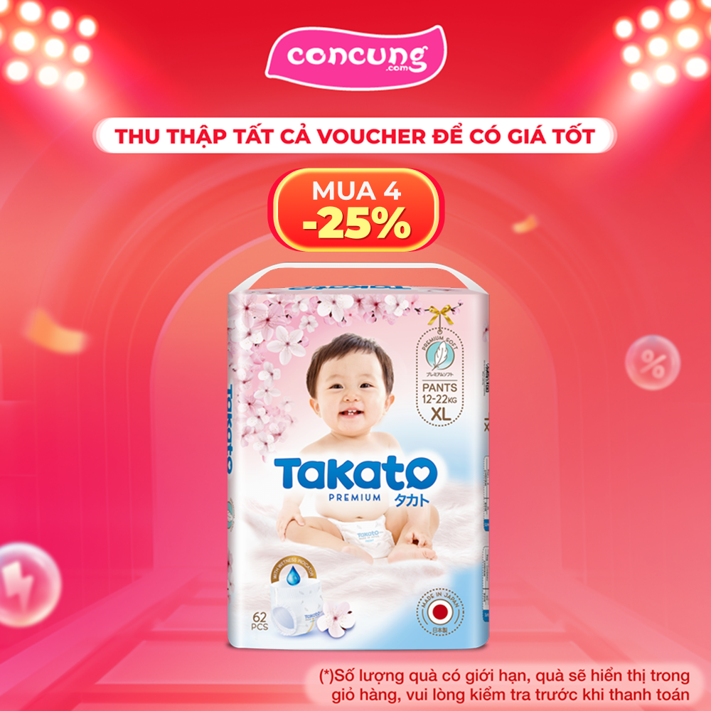 Tã quần Nhật Bản Takato siêu mềm mại (XL, 62 miếng)