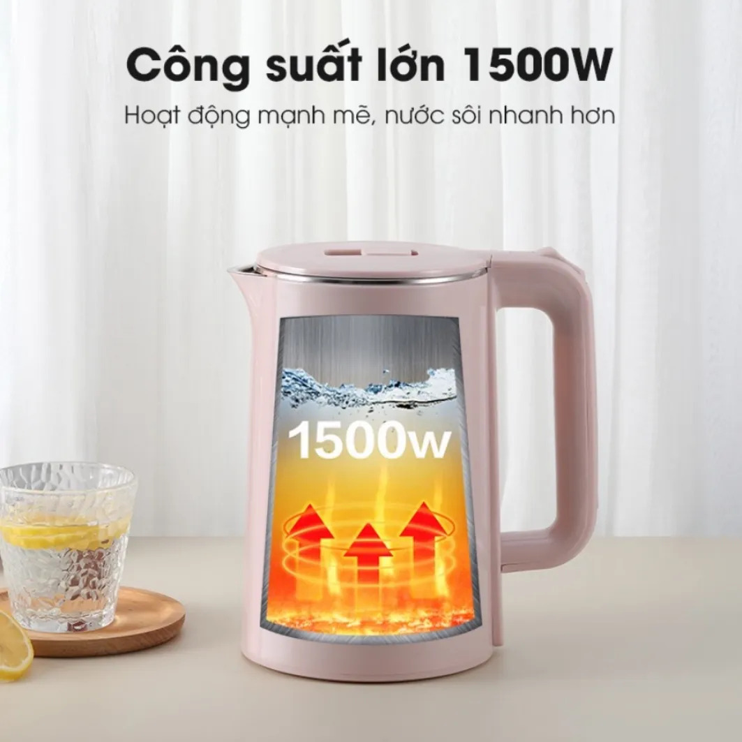Ấm siêu tốc inox 2 Lít  Mumcook