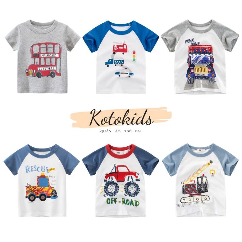 Cái mới Áo cotton cộc tay bé trai áo cho bé hàng xuất Âu Mỹ
