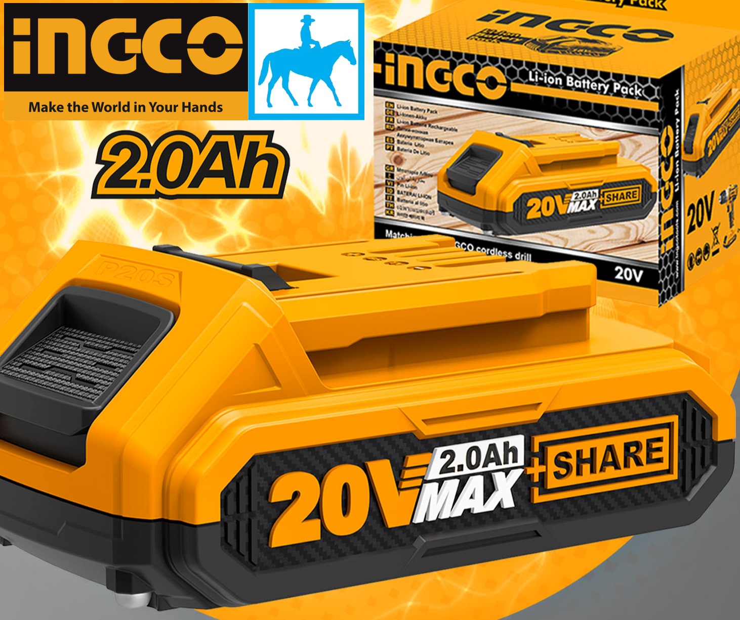 Đế sạc nhanh pin 20V LITHIUM-ION INGCO FCLI2001
