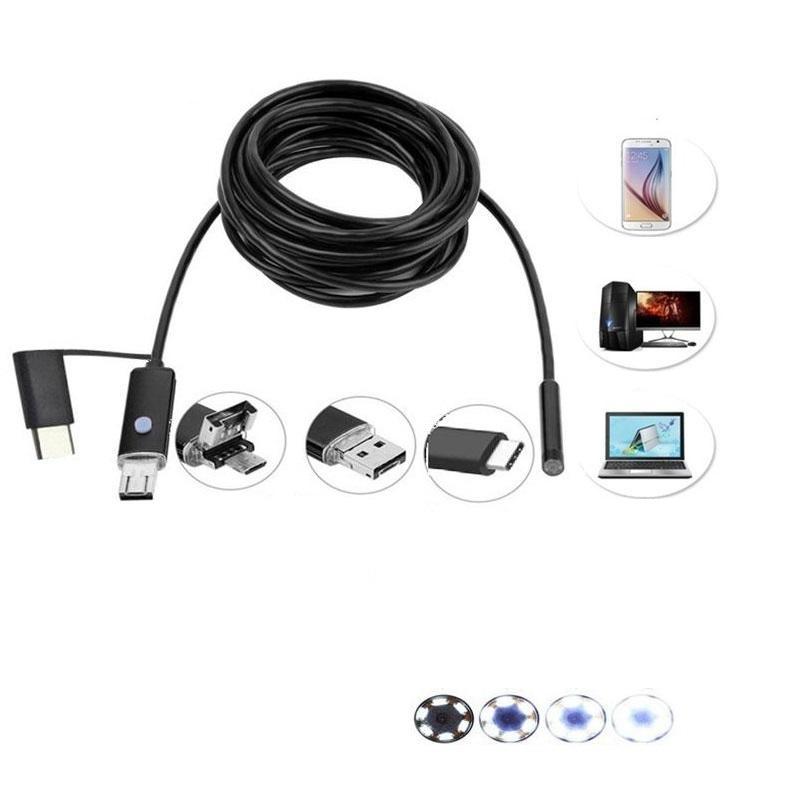 Camera 3in1 Endoscope đường kính 5.5mm dài 1m độ nét cao
