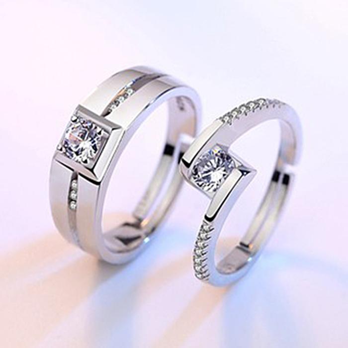 NHẪN ĐÔI TÌNH YÊU BẠC 925 CAO CẤP
