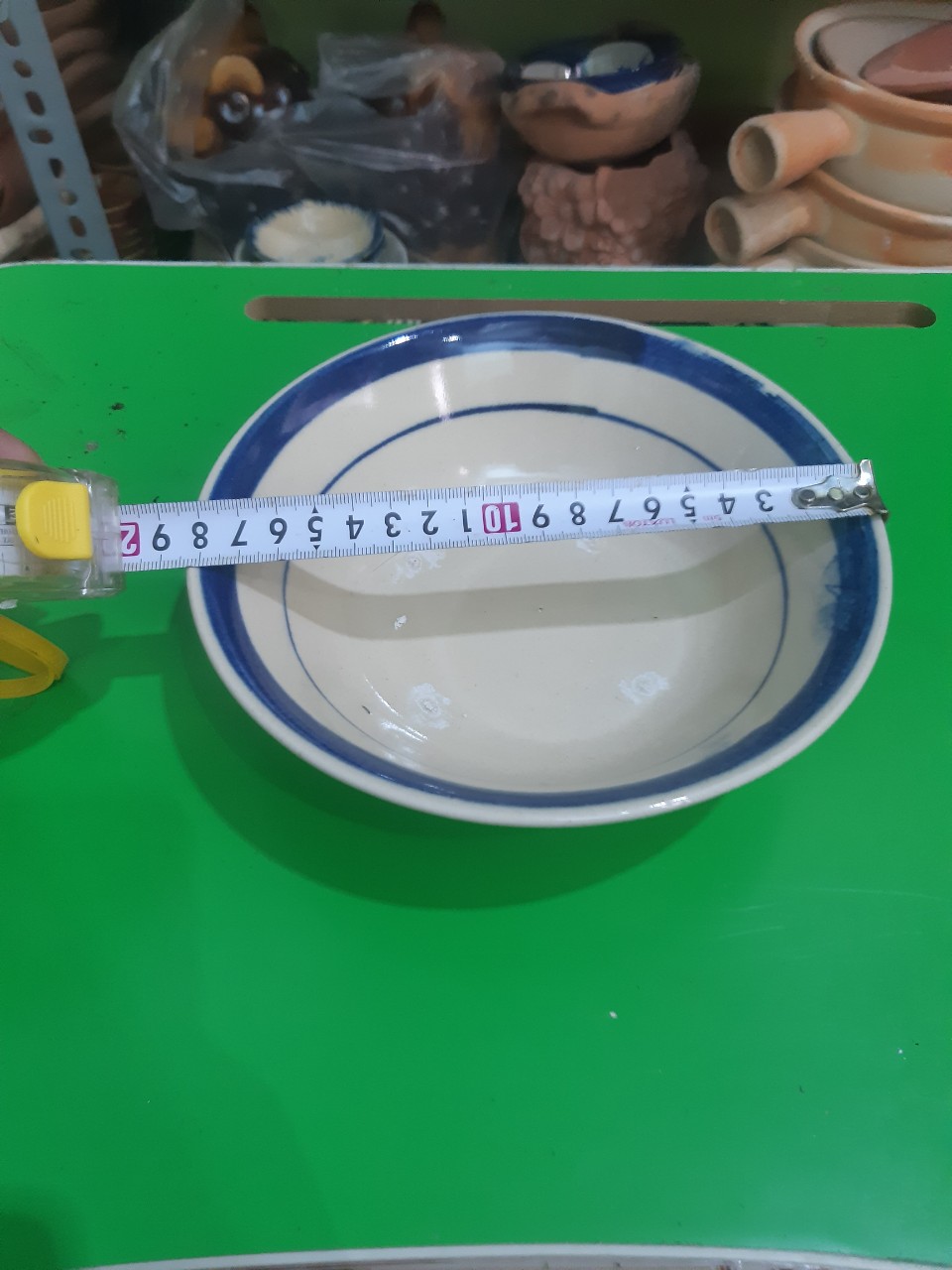 Combo 5 tô bè gốm kiểu xưa viền xanh 18 cm ( gốm sành)