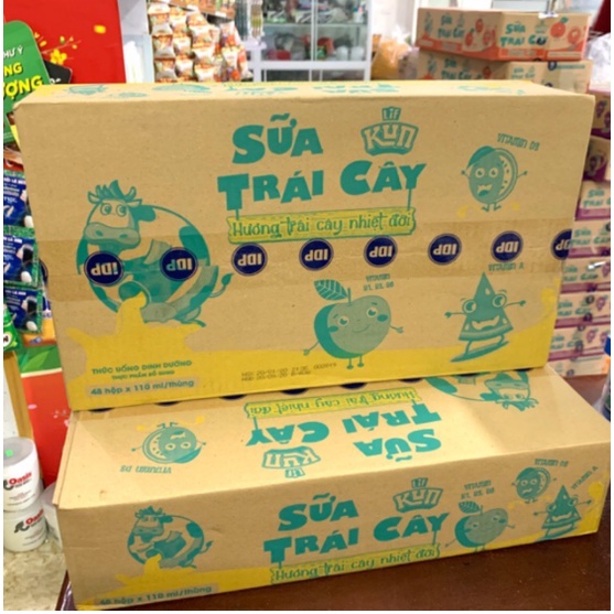 Sữa Kun Đủ Vị Thùng 48 Hộp x 110ml (Dâu/Cam/Socola/mãng cầu/nhiệt đới/nho/trắng)