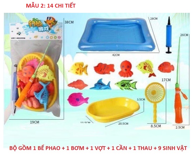 Đồ Chơi Bộ Câu Cá Nam Châm Kèm Bể Phao Cho Bé
