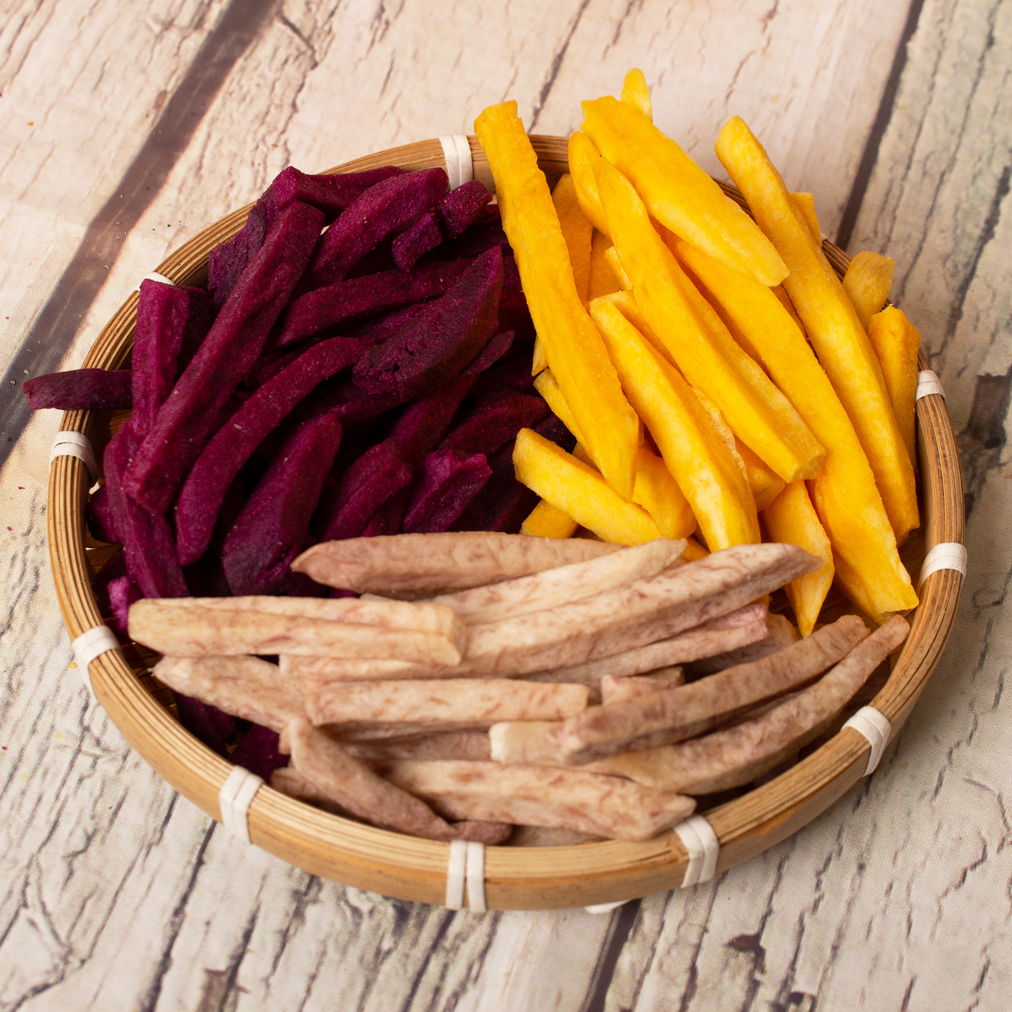 MIX KHOAI LANG SẤY GIÒN 300g (vàng, tím, môn)