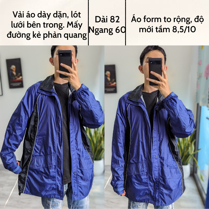 Áo khoác gió 2hand unisex nam nữ form rộng secondhand