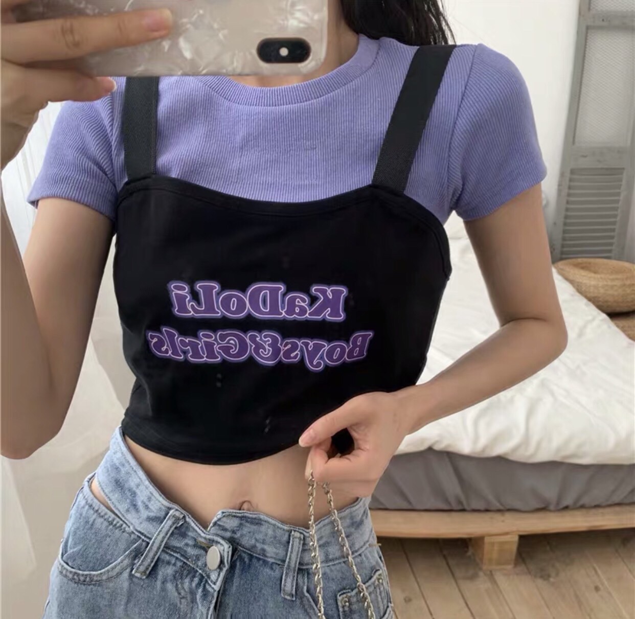 ÁO CROPTOP HAI DÂY CỰC XINH SNU