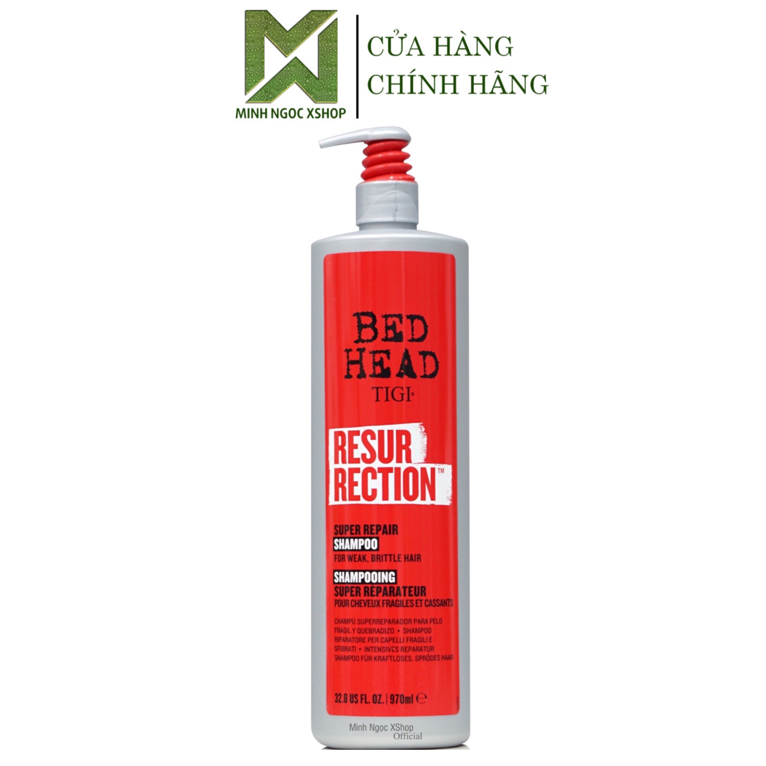 Dầu gội tái sinh siêu phục hồi Tigi Bed Head Resurrection Supper Repair, tigi đỏ 970ML chính hãng