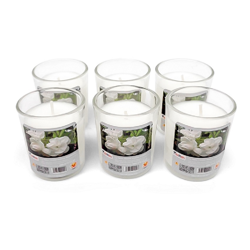 Hộp 6 ly nến thơm votives hương White Persian tea Miss Candle FtraMart FTM-NQM0413 (Trắng)