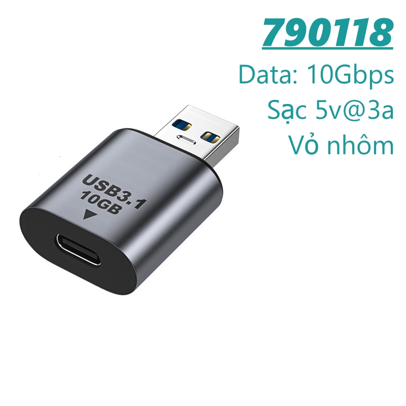 USB to Type C, USB to C adapter supports USB 3.1 high speed 10gbps