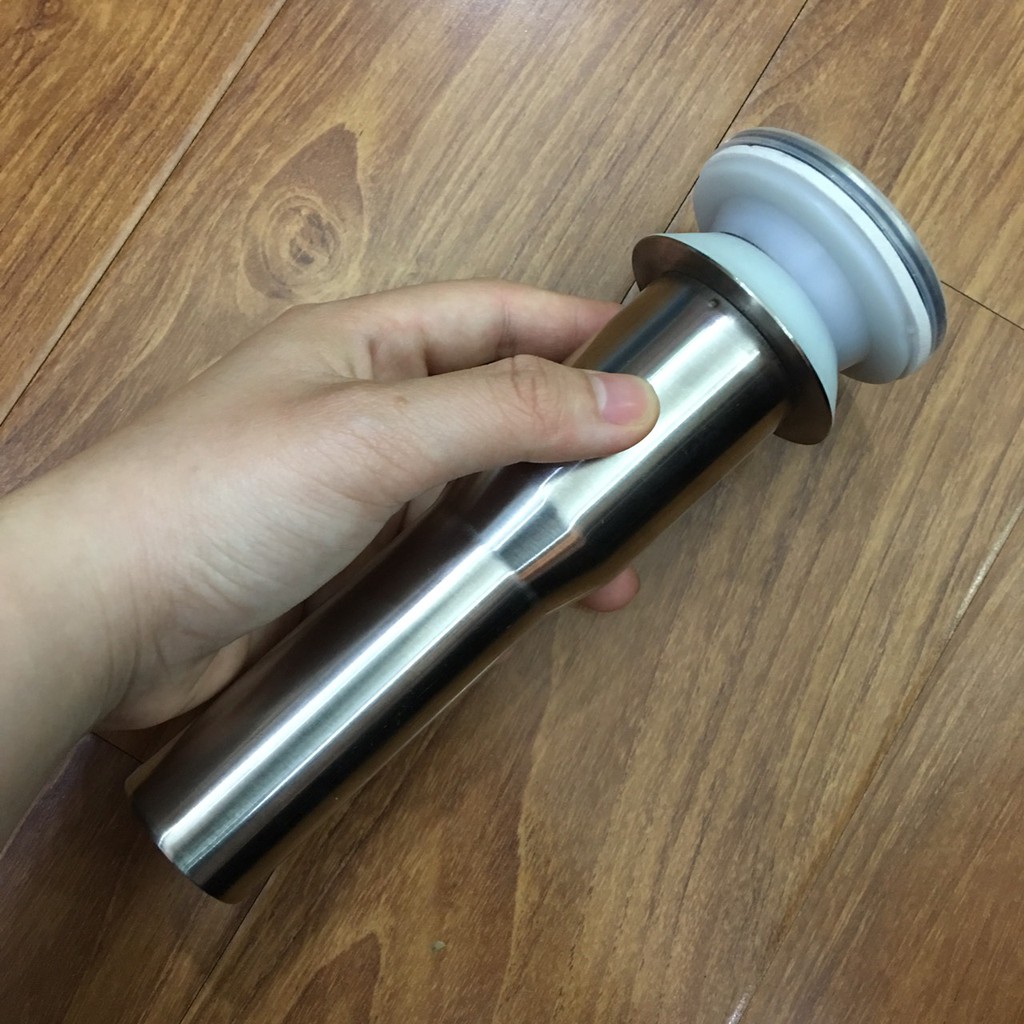 Xi Phông Chậu Rửa Mặt Nhựa Đầu Inox, xả nhấn dùng cho mọi kiểu chậu rửa mặt