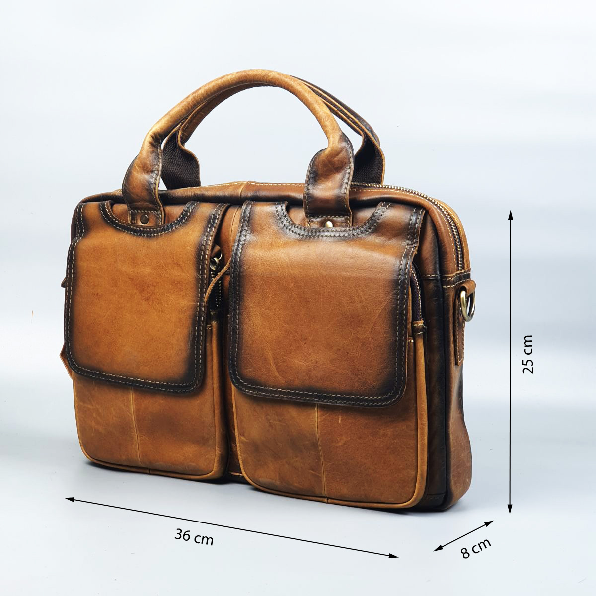 [Genuine leather] bag business men real cowhide CD309LD (Brown)-100% genuine leather, BH 3 years