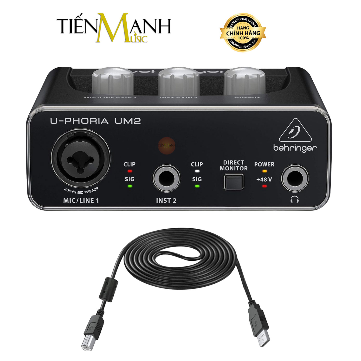 Soundcard Behringer U-Phoria UM2 - Bộ Thu Âm Thanh Và Livestream Sound Card USB Audio Interface