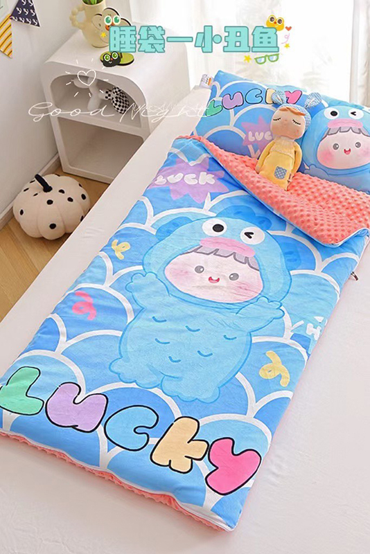 75x150cm vivid 3D Disney printed kids sleeping bag with thick and soft fleece sleeping bag