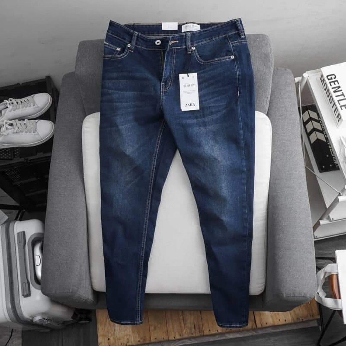 Jean dài màu xanh đậm big size nam 80 đến 130kg