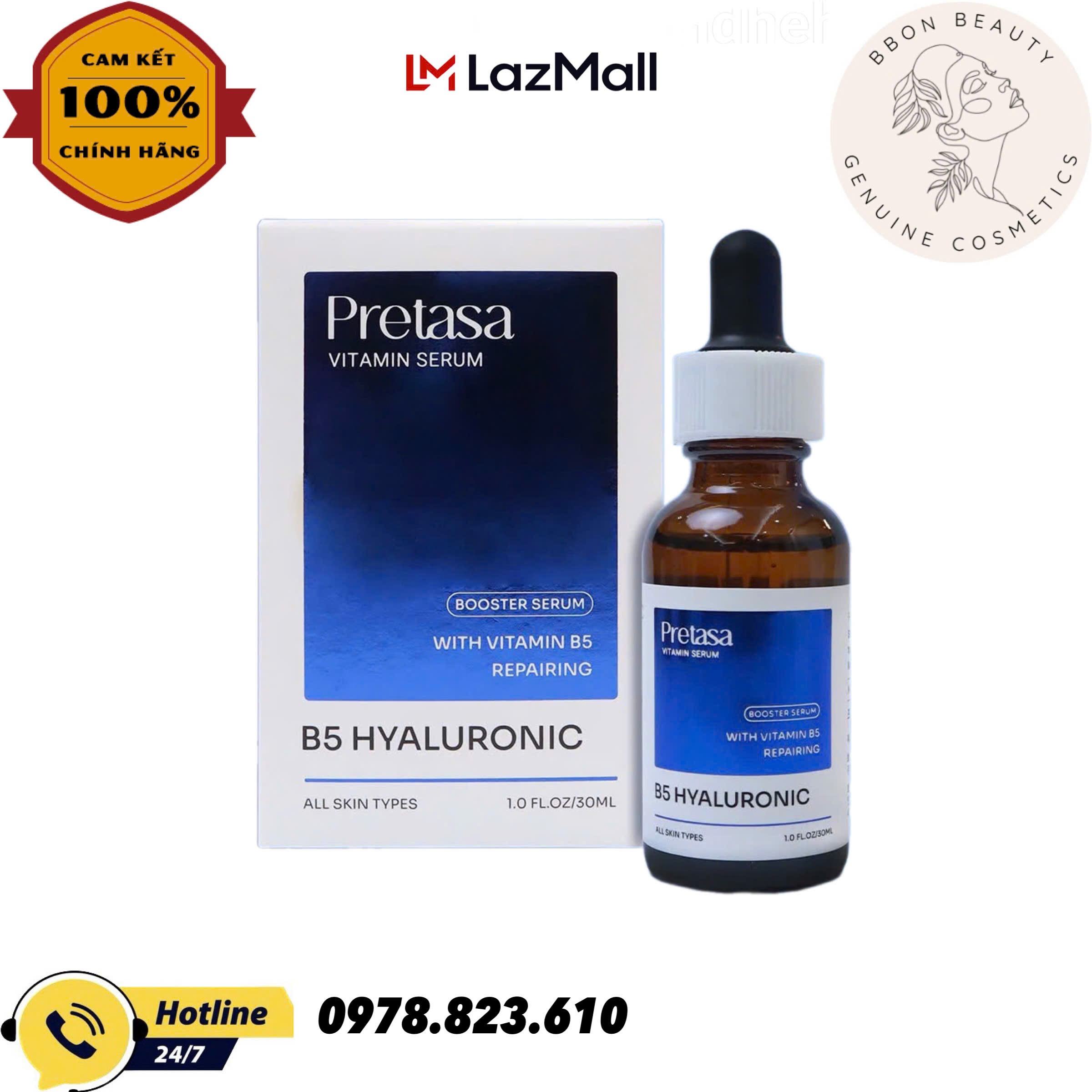 Serum cấp ẩm phục hồi da b5 pretasa 30ml - bbon beauty chính hãng