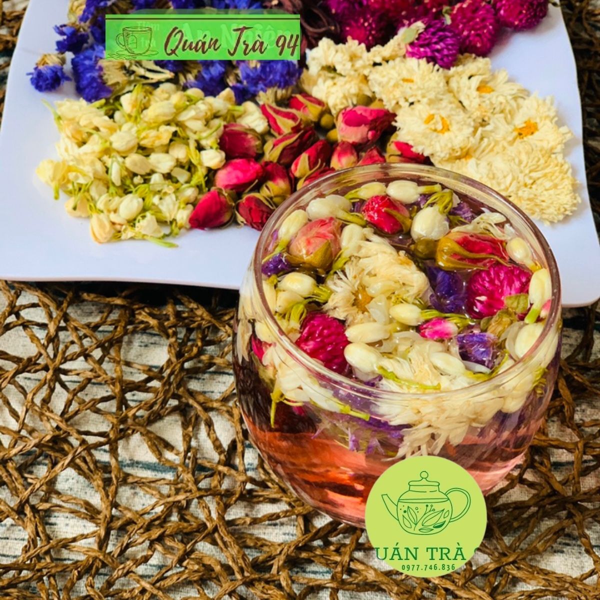 Set Cúc Tâm Trà- Trà Thảo Mộc tiêu thực, an thần