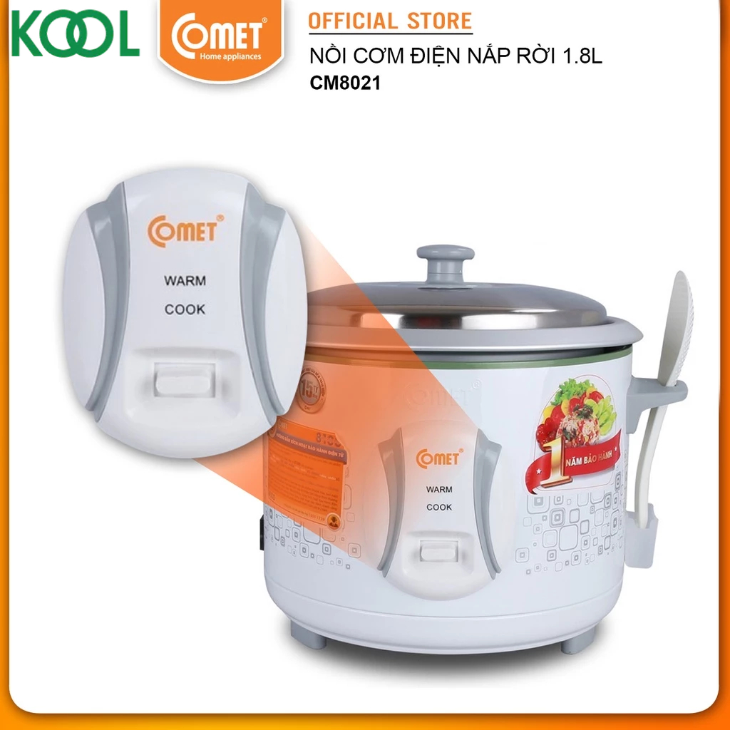 Nồi cơm điện nắp rời 1,8L COMET - CM8021