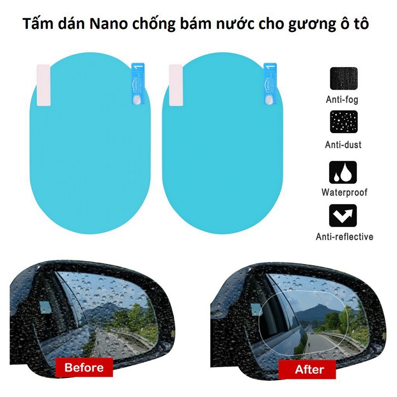 Miếng dán chống nước gương chiếu hậu xe hơi