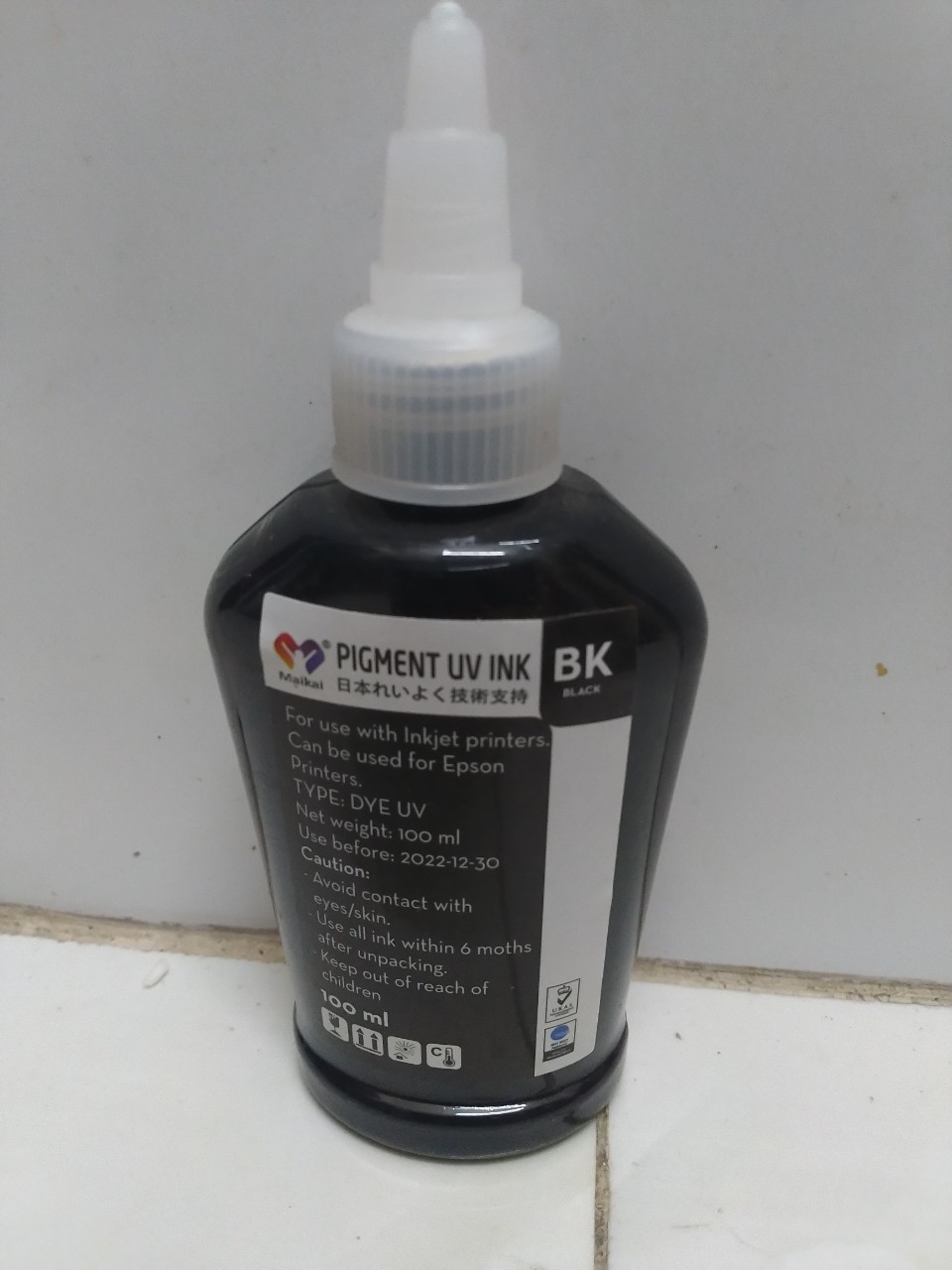 Mực Dầu (Pigment UV) chai màu đen loại 100ml
