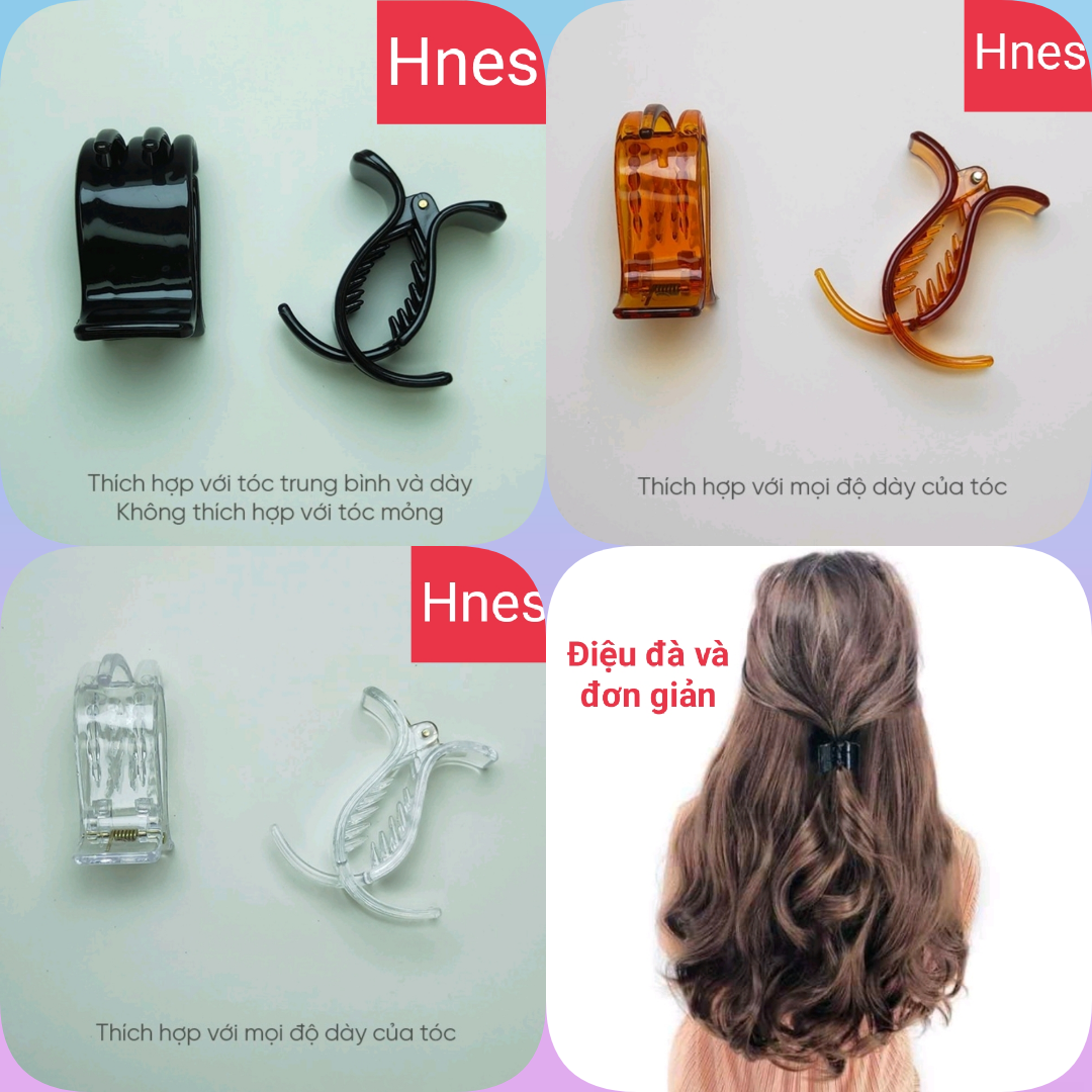 Kẹp Tóc Càng Cua [Giá Hủy Diệt] , Cặp Tóc Càng Cua Đen Nhám Hàn Quốc Bền , Đẹp